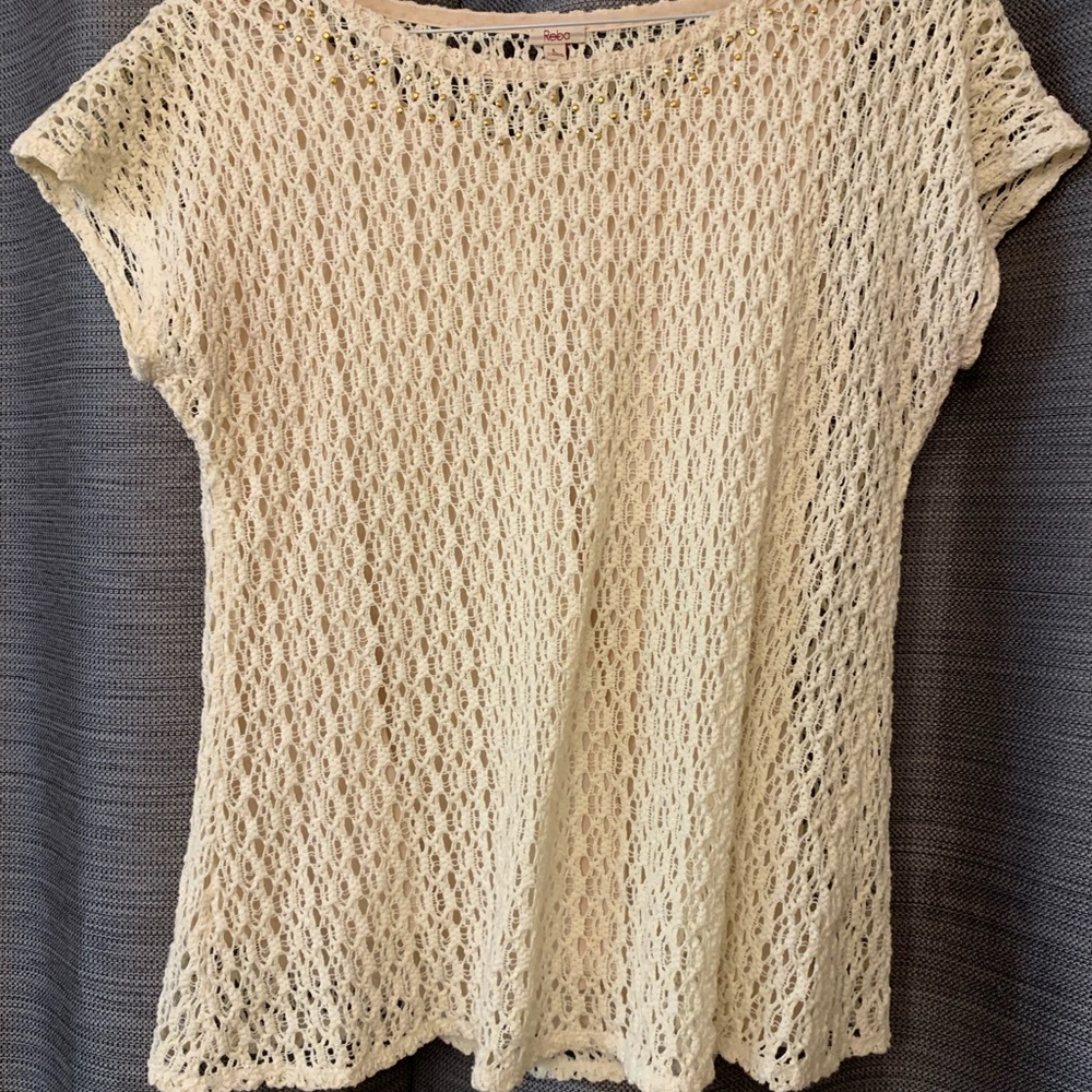 Reba crochet top; size L